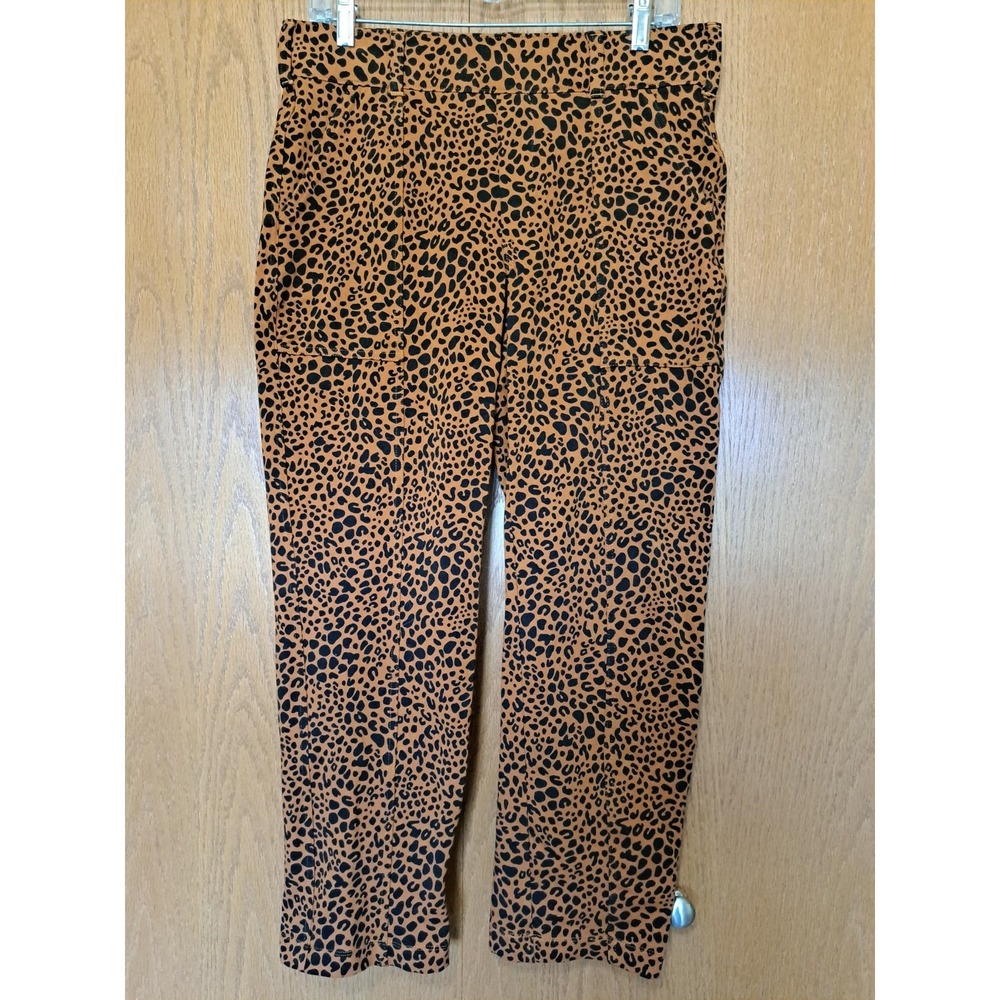 LANDS'END Women's Cotton Stretch High Rise Elasric Waist Ankle Pants M 10-12 NEW